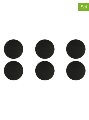 Trendy Kitchen by EXCÉLSA 6er-Set: Servierplatten "Natural Stone" in Schwarz - Ø 25 cm 