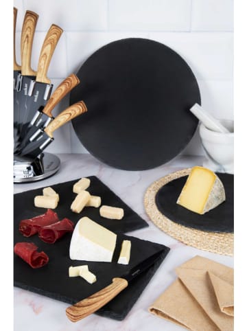 Trendy Kitchen by EXCÉLSA Servierplatte "Natural Stone" in Schwarz - Ø 30 cm 