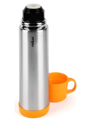 Trendy Kitchen by EXCÉLSA Thermosfles "Cup&Go" zilverkleurig/oranje - 750 ml