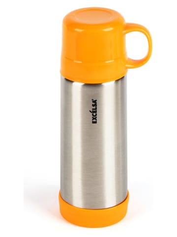 Trendy Kitchen by EXCÉLSA Thermosflasche "Cup&Go" in Silber/ Orange - 350 ml