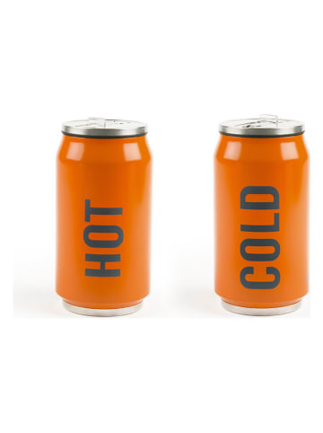 Trendy Kitchen by EXCÉLSA Thermobecher "Hot/Cold'' oranje/grijs - 300 ml