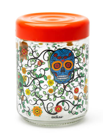 Trendy Kitchen by EXCÉLSA Vorratsglas "Calavera" in Bunt - 800 ml