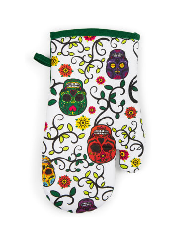 Trendy Kitchen by EXCÉLSA Ofenhandschuh "Calavera" in Bunt/ Grün - (L)32 x (B)18 cm