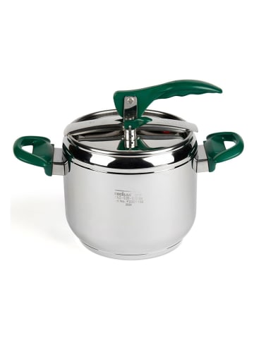 Trendy Kitchen by EXCÉLSA Schnellkochtopf in Silber/ Grün - 5 l