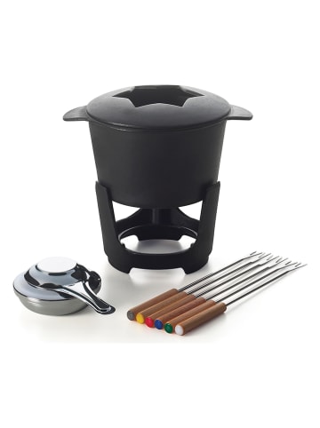 Trendy Kitchen by EXCÉLSA 10-częściowy zestaw w kolorze czarnym do fondue