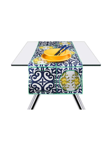 Trendy Kitchen by EXCÉLSA Tafelloper "Amalfi" donkerblauw - (L)140 x (B)45 cm