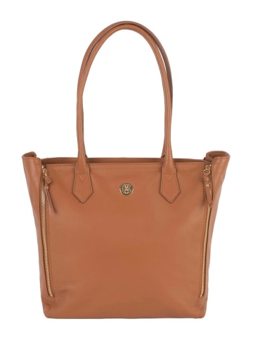 CXL by Christian Lacroix Leder-Schultertasche "Madison" in Hellbraun - (B)40 x (H)40 x (T)15 cm