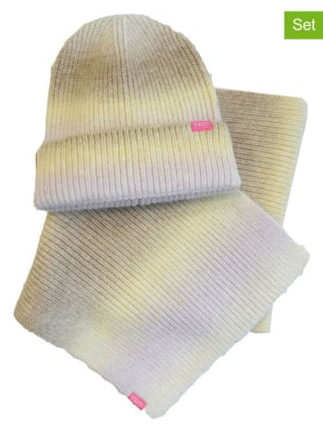 B.Nosy 2tlg. Set: Mütze und Schal "Abbey" in Beige/ Grau