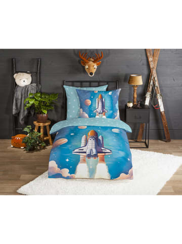 Good Morning Komplet pościeli flanelowej "Fred" w kolorze niebieskim