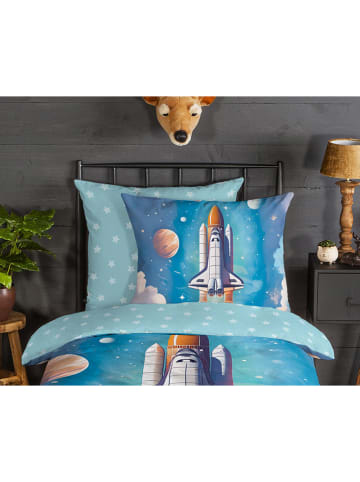 Good Morning Flanellen beddengoedset "Fred" blauw