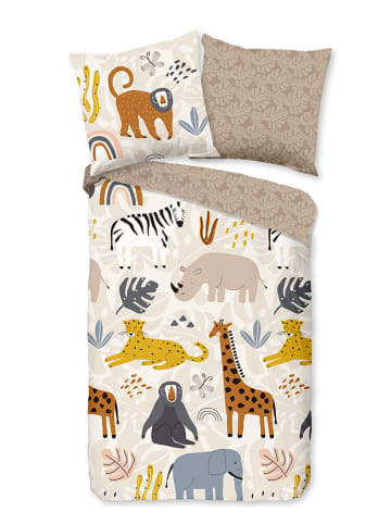 Good Morning Flanellen beddengoedset "Jungle" meerkleurig
