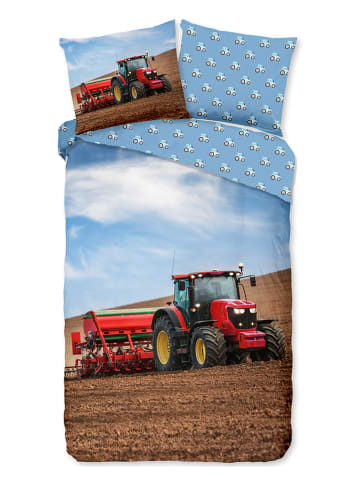 Good Morning Komplet pościeli flanelowej "Tractor" ze wzorem