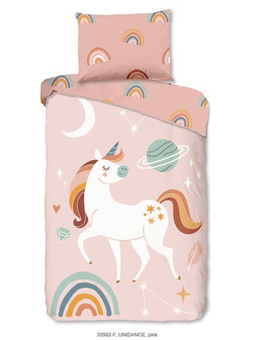 Good Morning Flanell-Bettwäsche-Set "Unidance" in Rosa