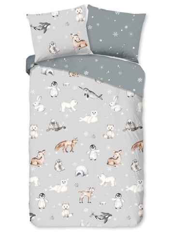 Good Morning Flanellen beddengoedset "Cira" grijs