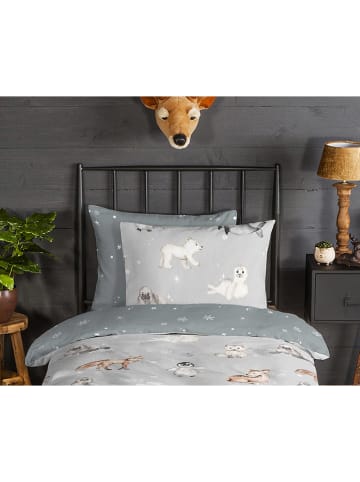 Good Morning Flanellen beddengoedset "Cira" grijs