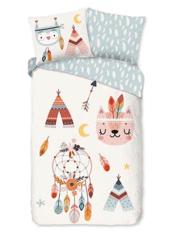 Good Morning Flanell-Bettwäsche-Set "Dreamy" in Weiß/ Mint