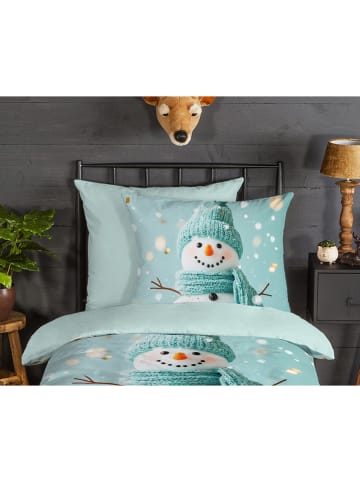 Good Morning Flanellen beddengoedset "Pierre" mintgroen