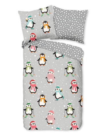 Good Morning Flanellen beddengoedset "Liam" grijs