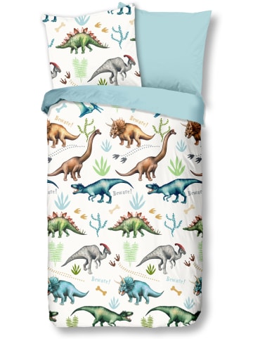 Good Morning Flanell-Bettwäsche-Set "Dino" in Bunt