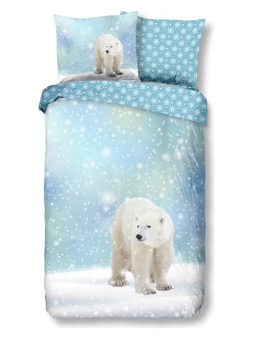 Good Morning Komplet pościeli flanelowej "Icebear" w kolorze błękitnym