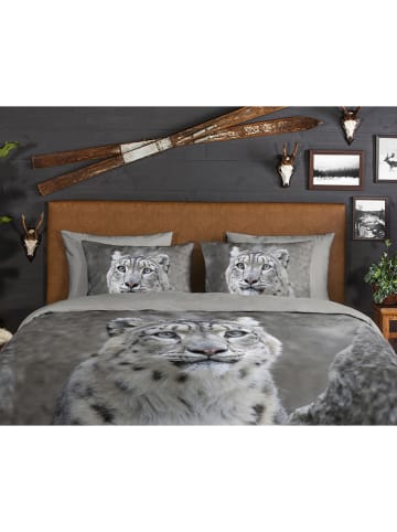 Good Morning Flanellen beddengoedset "Chief" grijs