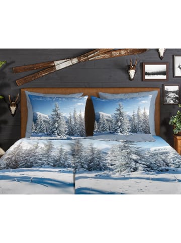 Good Morning Flanellen beddengoedset "Albert" blauw