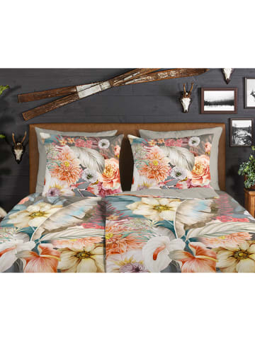 Good Morning Flanellen beddengoedset "Rhode" taupe/lichtroze