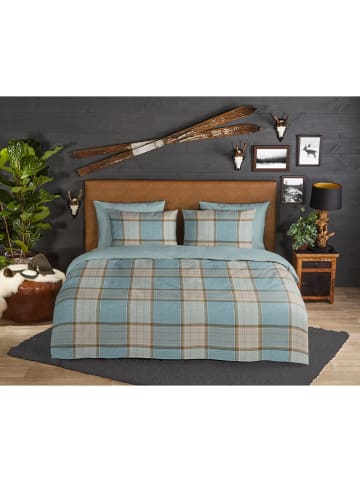 Good Morning Flanellen beddengoedset "Jacco" lichtblauw