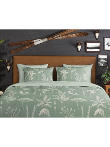 Good Morning Komplet pościeli flanelowej "Herbs" w kolorze zielonym