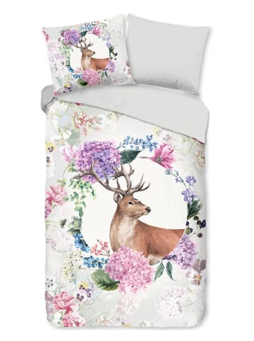 Good Morning Flanellen beddengoedset "Vedet" grijs