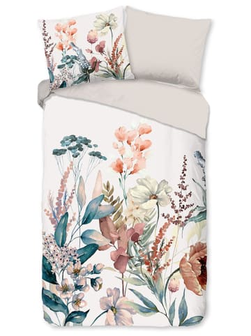 Good Morning Flanell-Bettwäsche-Set "Aime" in Beige/ Bunt