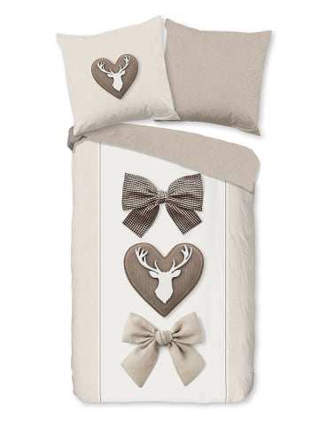 Good Morning Flanell-Bettwäsche-Set "Siff" in Beige/ Creme