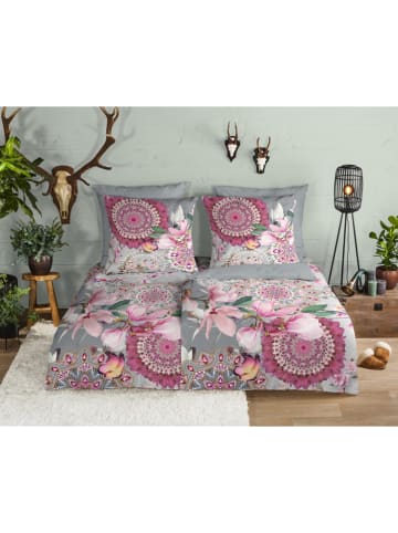Hip Flanellen beddengoedset "Inaya" roze/meerkleurig
