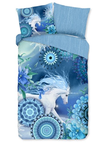 Hip Flanell-Bettwäsche-Set "Lumi" in Blau