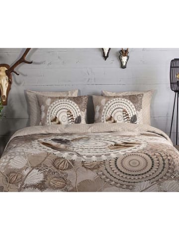 Good Morning Flanellen beddengoedset "Ringhda" taupe