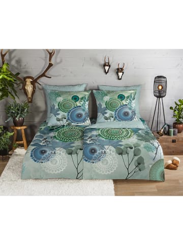 Hip Flanellen beddengoedset "Iselin" groen/turquoise