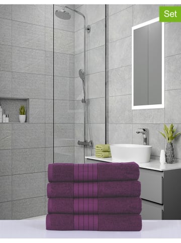 Good Morning 4-delige set: handdoeken bordeaux
