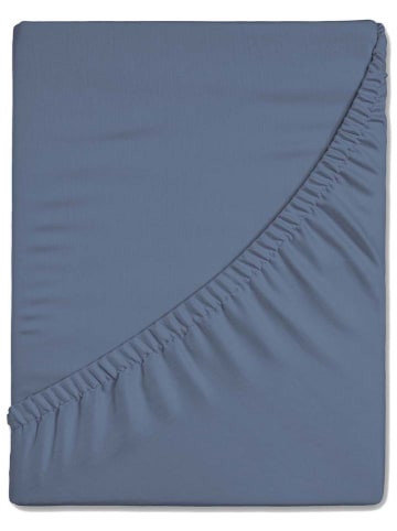 Good Morning Flanell-Spannbettlaken "Good Morning" in Blau