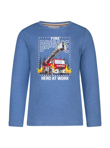 Salt and Pepper Longsleeve "Fire brigade" in Blau