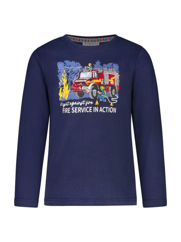 Salt and Pepper Longsleeve "Fire service" donkerblauw