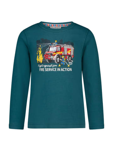 Salt and Pepper Longsleeve "Fire service" in Grün