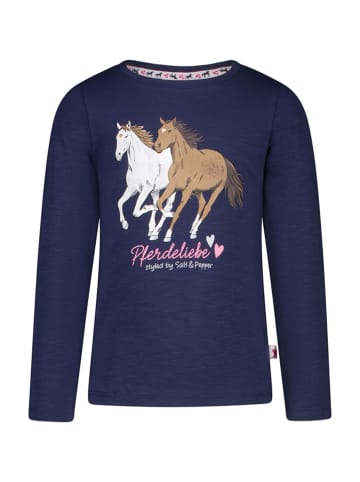 Salt and Pepper Longsleeve "Horses" in Dunkelblau