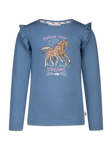 Salt and Pepper Longsleeve "Horses" in Blau
