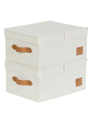 STORE IT Pudełka (2 szt.) "Premium" w kolorze beżowym - 33 x 25 x 16 cm