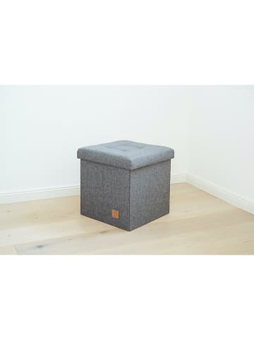 STORE IT Hocker w kolorze antracytowym ze schowkiem - 38 x 38 x 38 cm