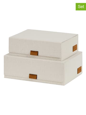 STORE IT 2er-Set: Aufbewahrungsboxen ''Premium'' in Creme