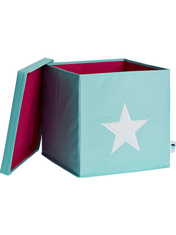 STORE IT Pudełko w kolorze turkusowo-białym - 33 x 33 x 33 cm