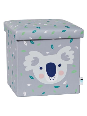 STORE IT Hocker "Koala" w kolorze szarym ze schowkiem - 35 x 35 x 35 cm