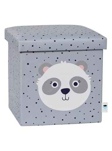 STORE IT Hocker "Panda" w kolorze szarym ze schowkiem - 35 x 35 x 35 cm