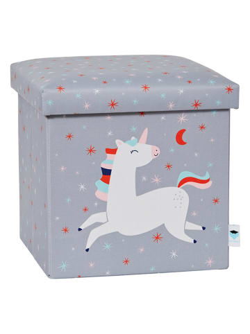 STORE IT Aufbewahrungshocker "Einhorn" in Grau - (B)35 x (H)35 x (T)35 cm
